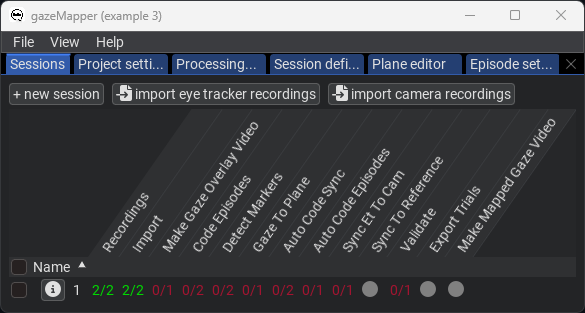 Recording imported