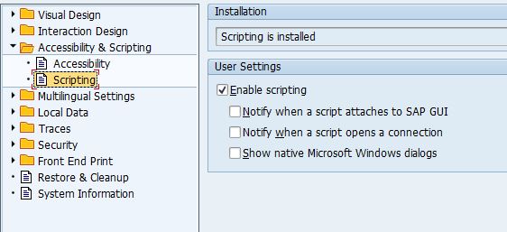 SAP GUI Config