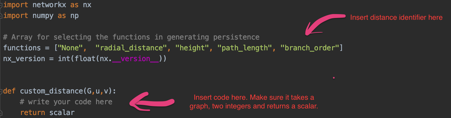 How to add a custom distance function