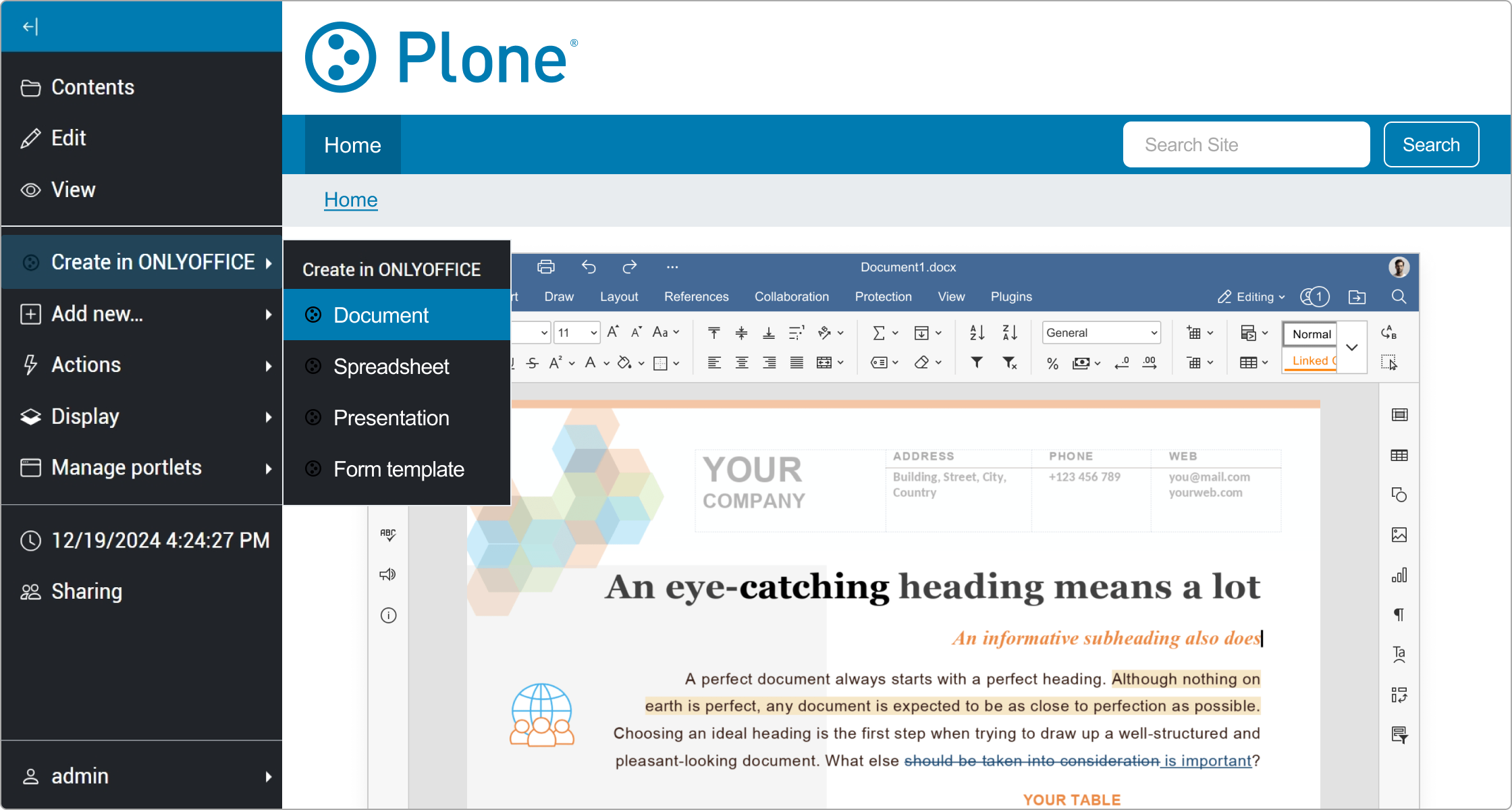 ONLYOFFICE for Plone