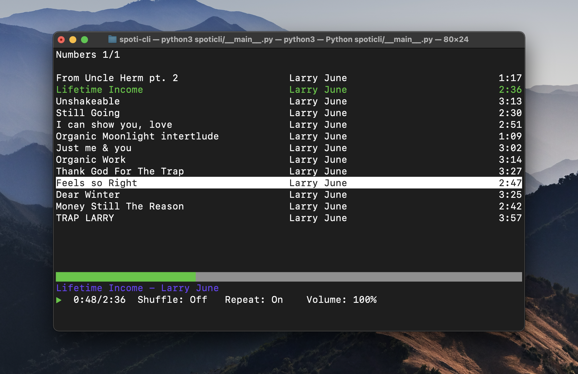 Spoti-CLI Preview