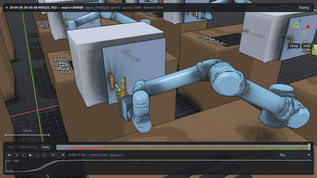 Robots from a training run in the browser