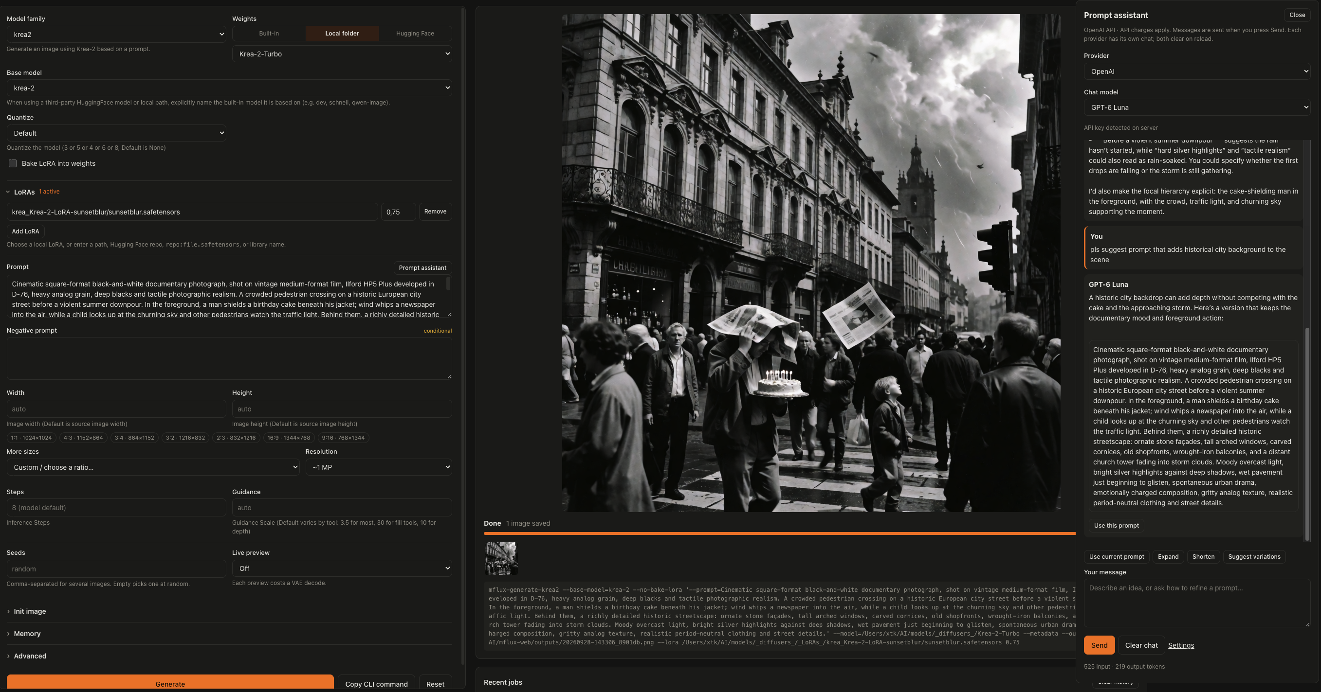 Generate page with the OpenAI prompt assistant