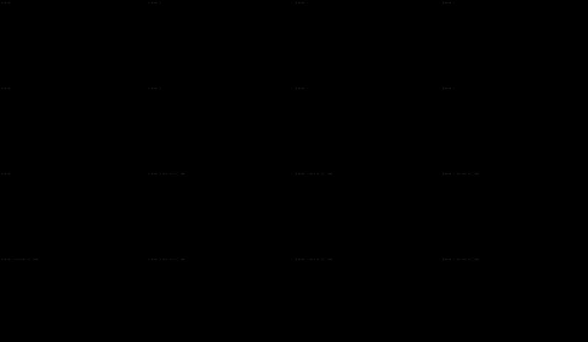 Canine Logic Moviola Tessersect — 29.6 seconds as 167 collages of 16 instants, 65,525 bytes