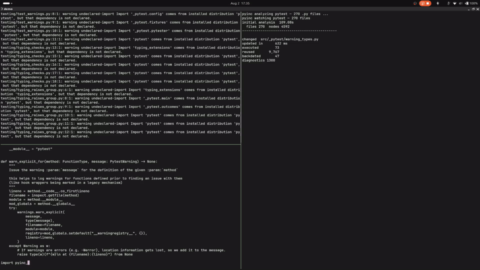 Editing pytest under pyinc's watcher