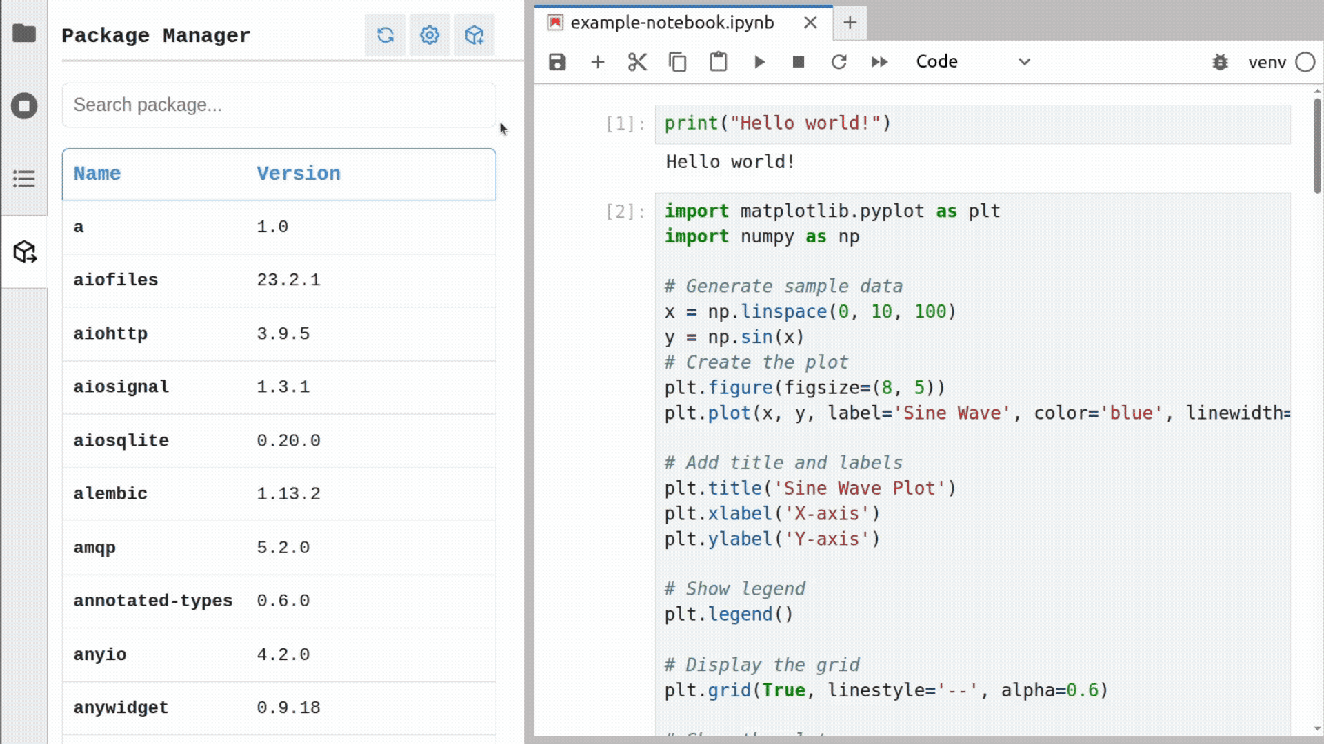 Jupyter Package Manager install new package