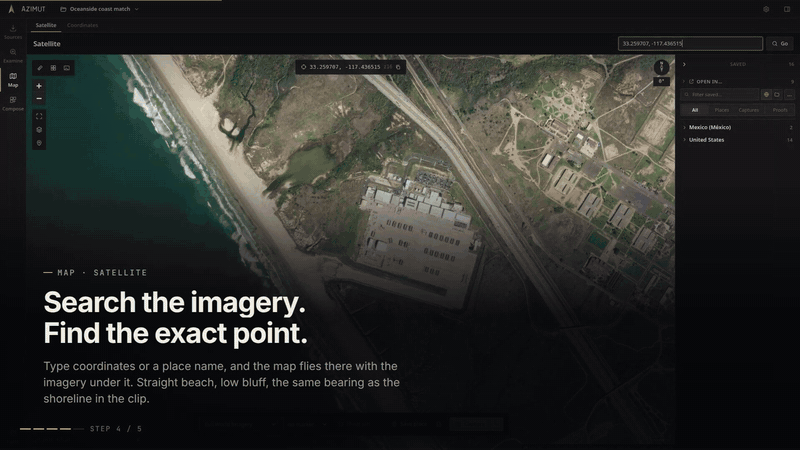 Searching the imagery, composing the proof