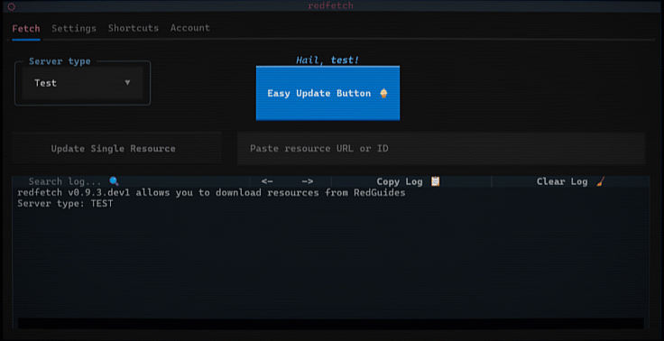 a screenshot showing the easy update button