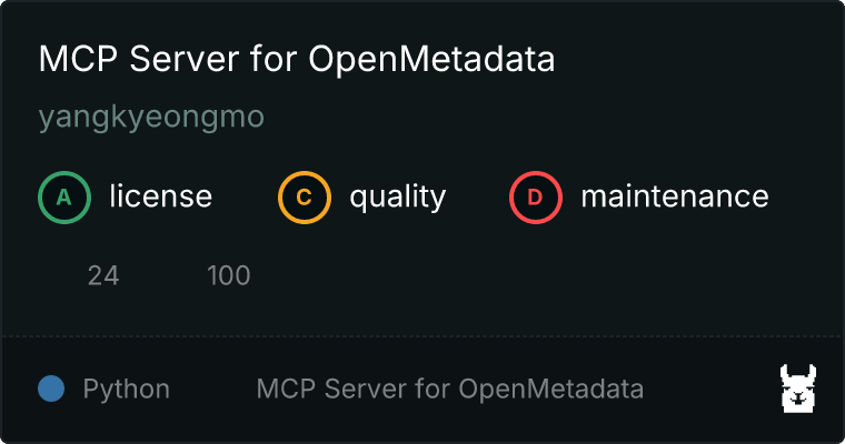 Server for OpenMetadata MCP server