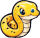 Sticker of a cute yellow Python snake, representing the use of the Python programming language in this project.