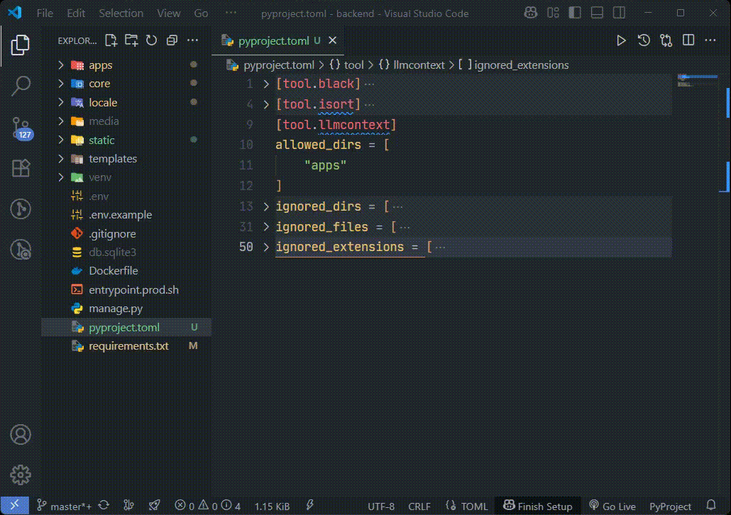Demo of LLM Code Context Generator