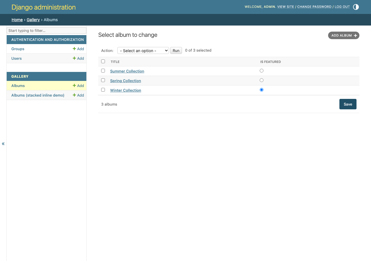Changelist radio-select column