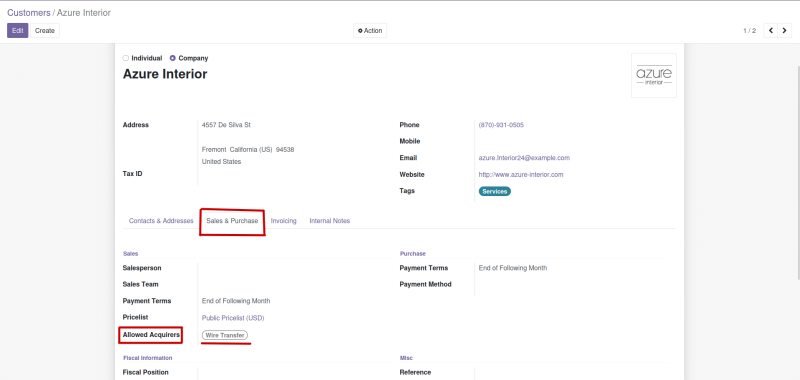 Partner Form Allowed Acquirers