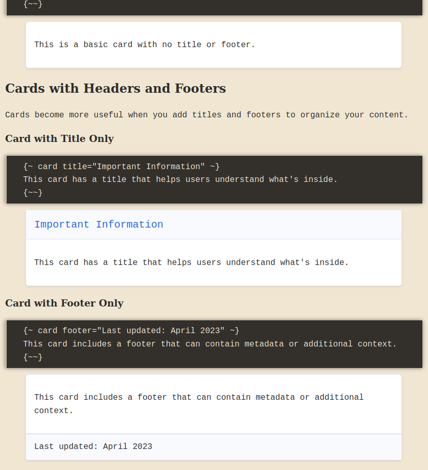 Example of card spellblocks