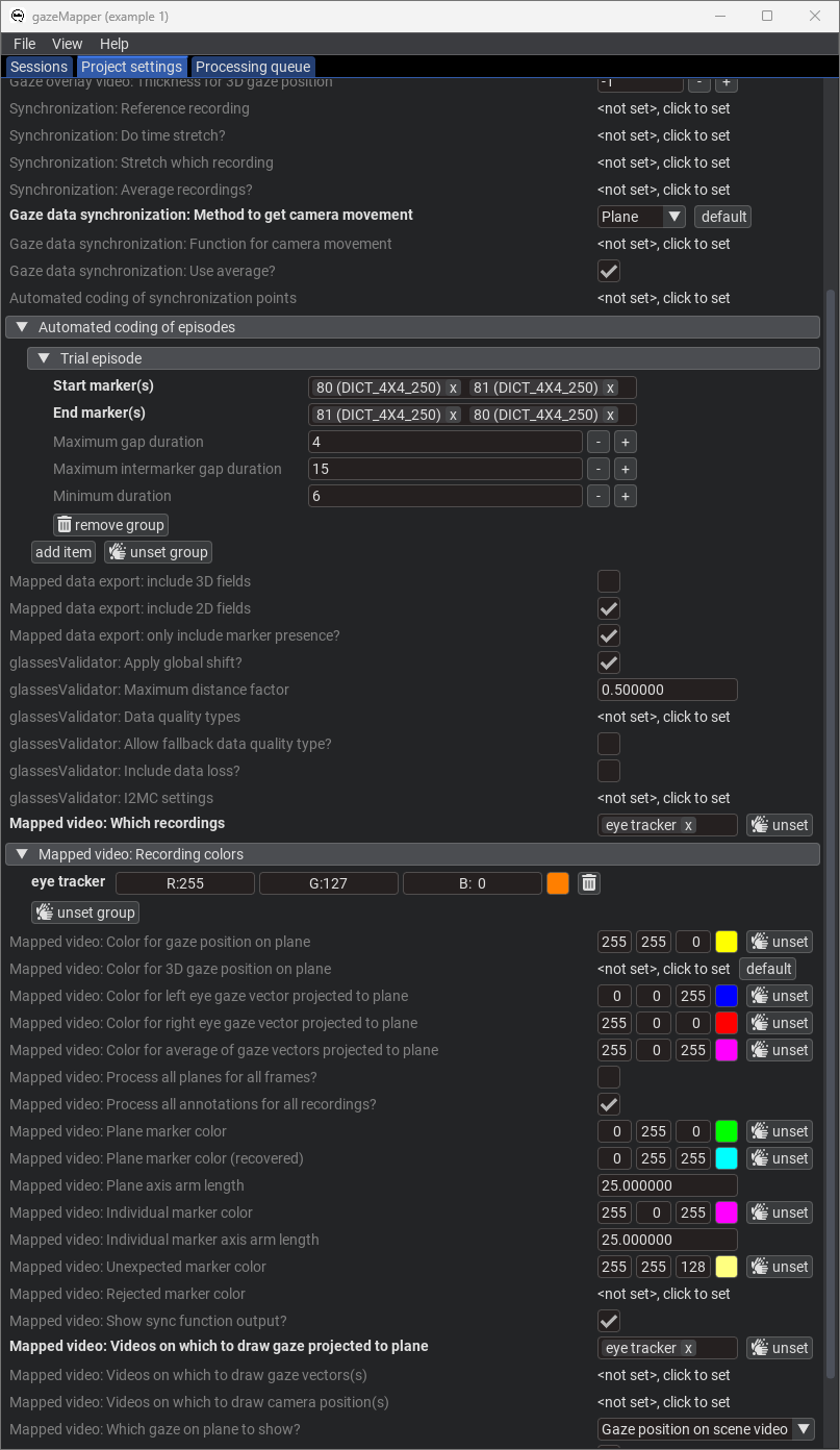 Project config