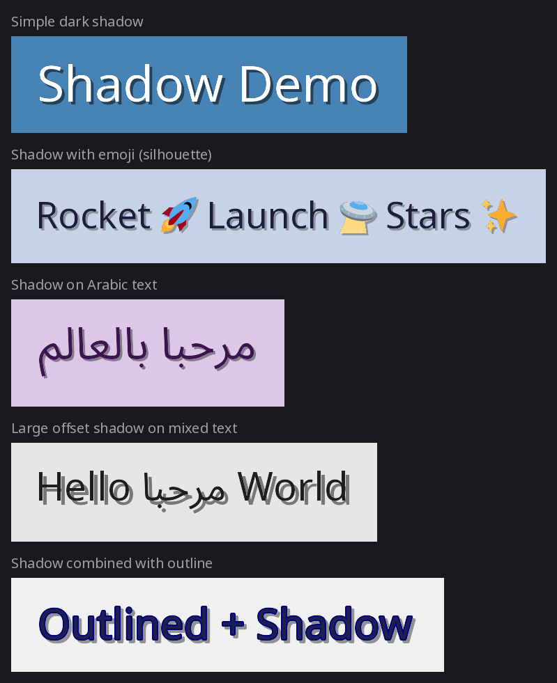 Drop shadows