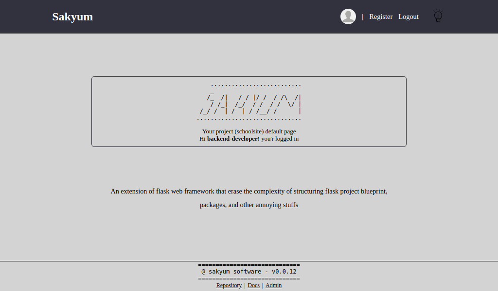 Sakyum default page