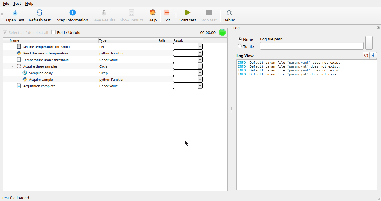 testium running a test session