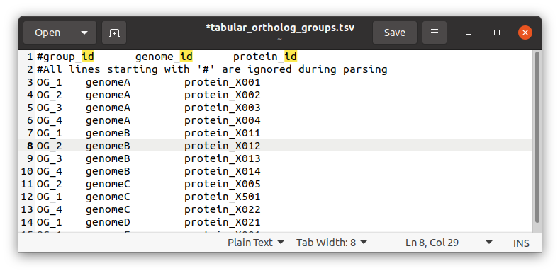 example mapping file