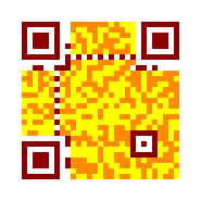 Colorful 7-H QR code encoding "Yellow Submarine"