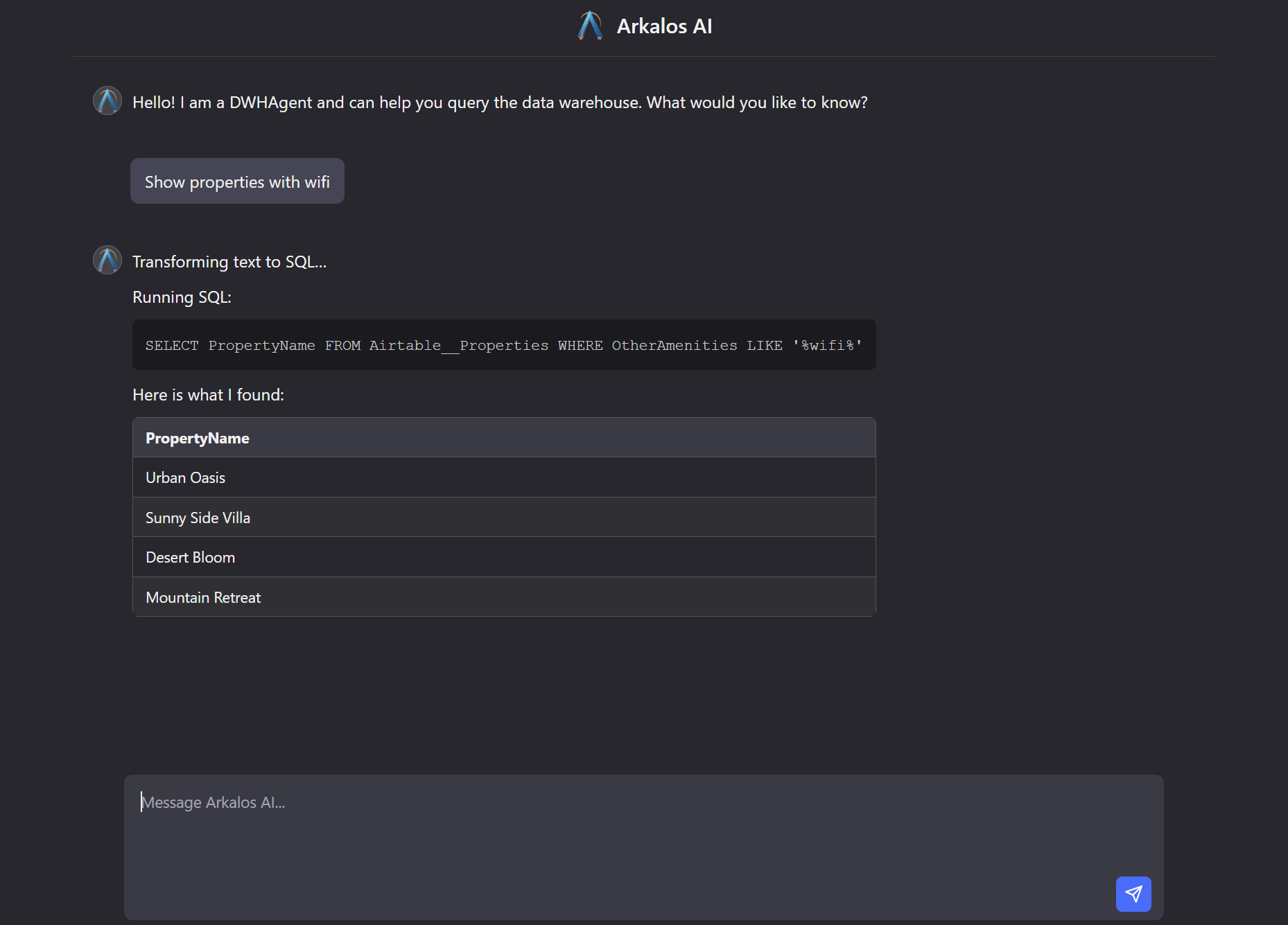 Arkalos Web UI