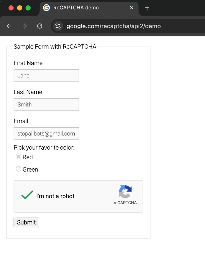 reCAPTCHA v2 solved