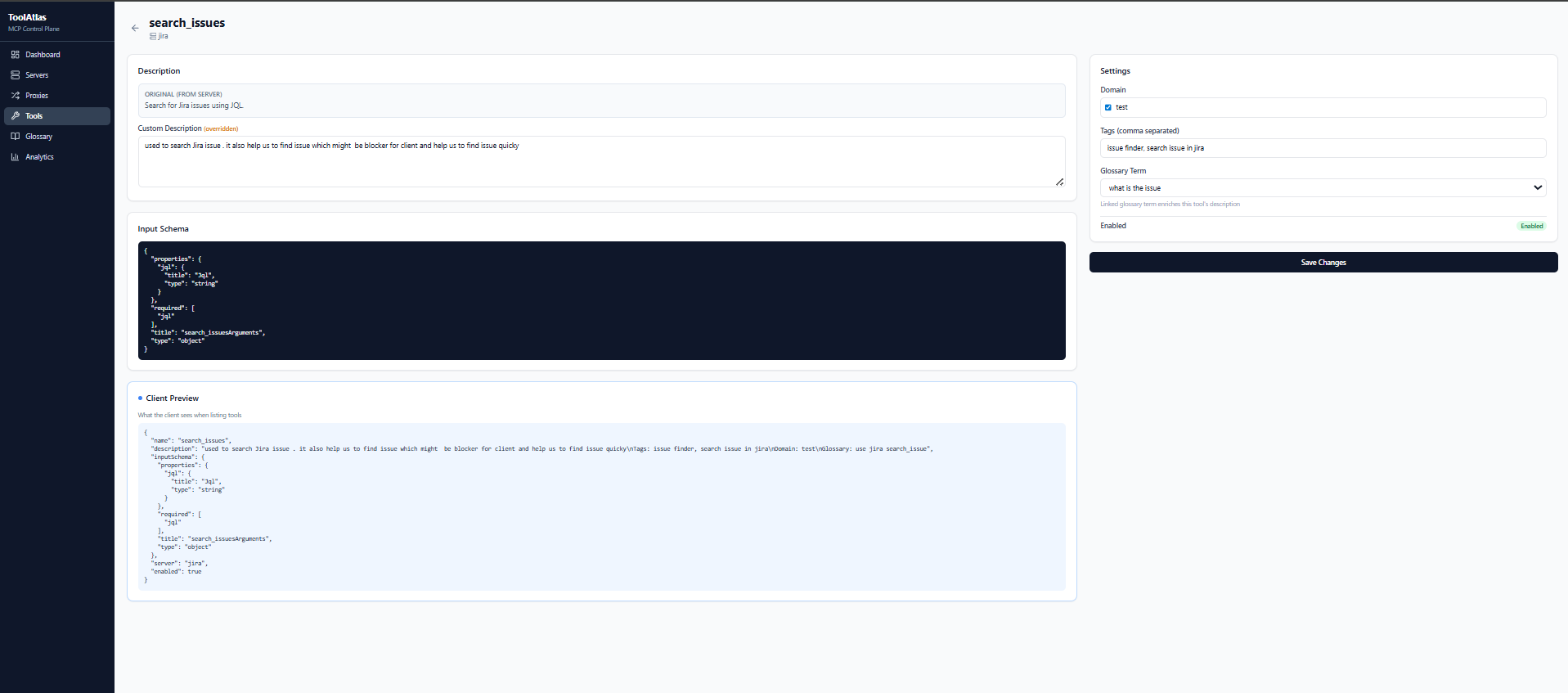 Tool Enrichment Settings