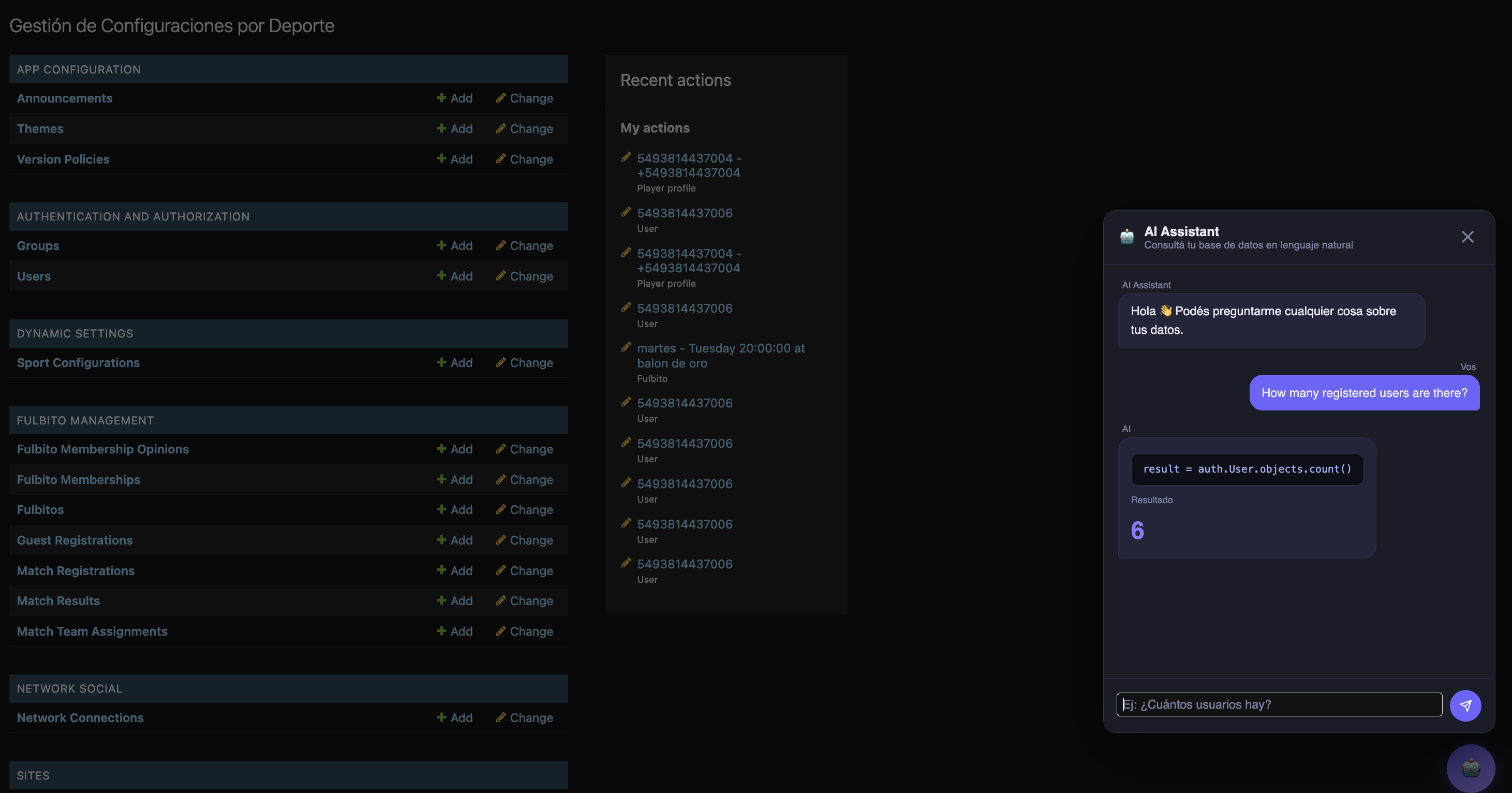 Floating modal