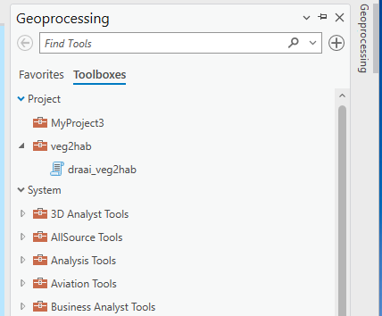 geoprocessing tab