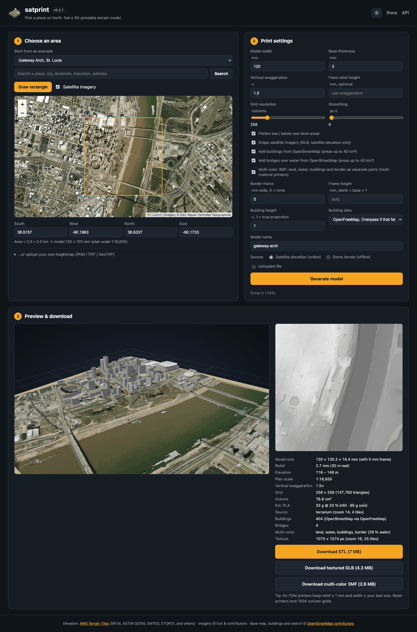 satprint web UI