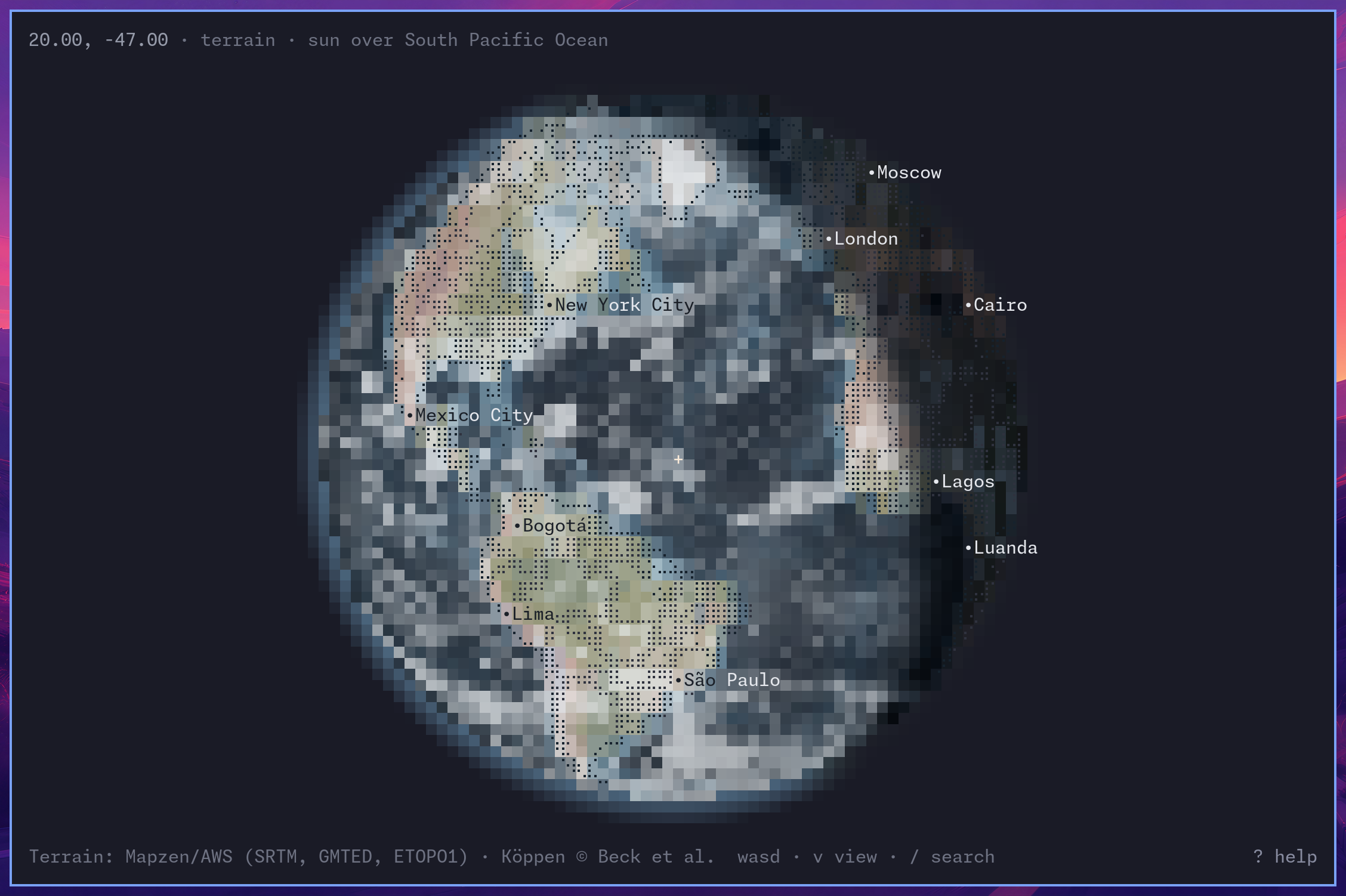 the same globe with this hour's clouds