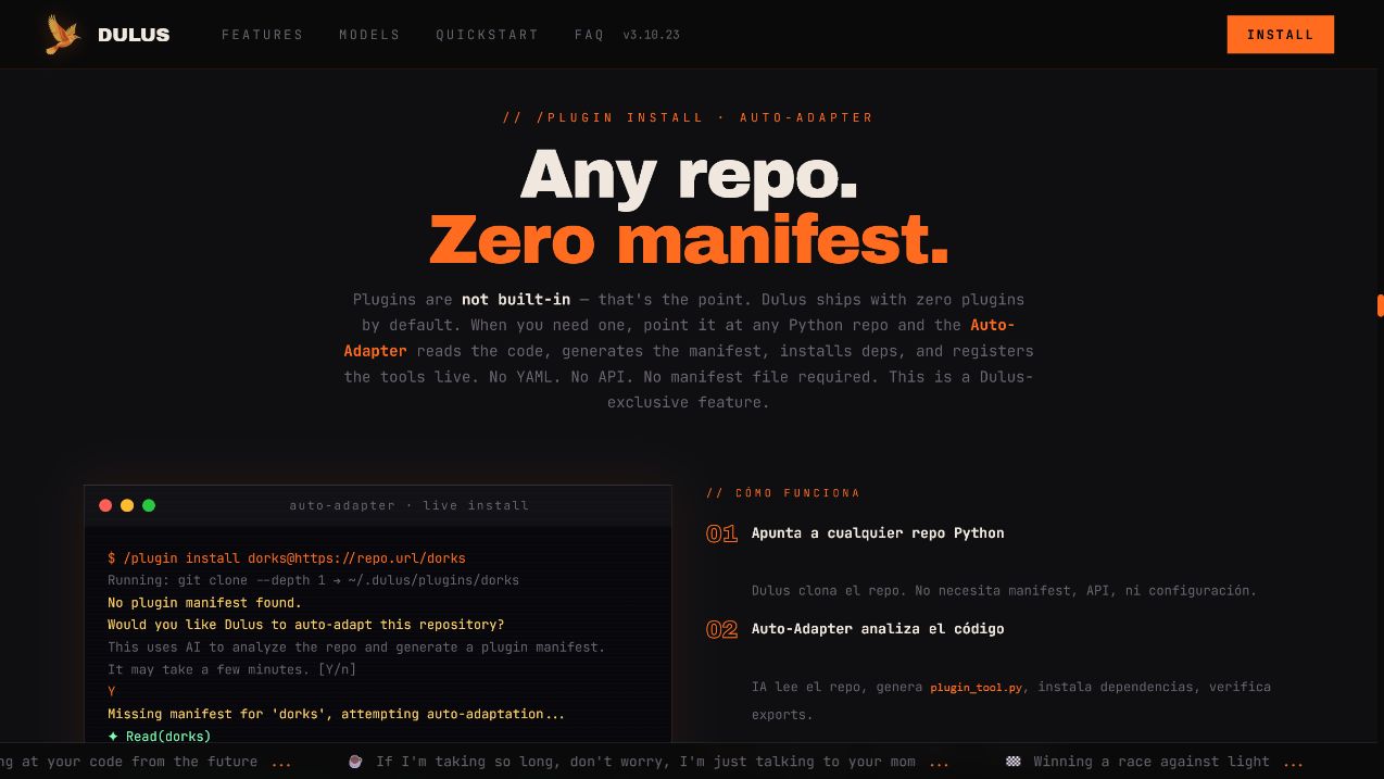 Dulus Auto-Adapter turning a Python repository into live tools