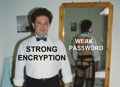 Strong encryption, weak password