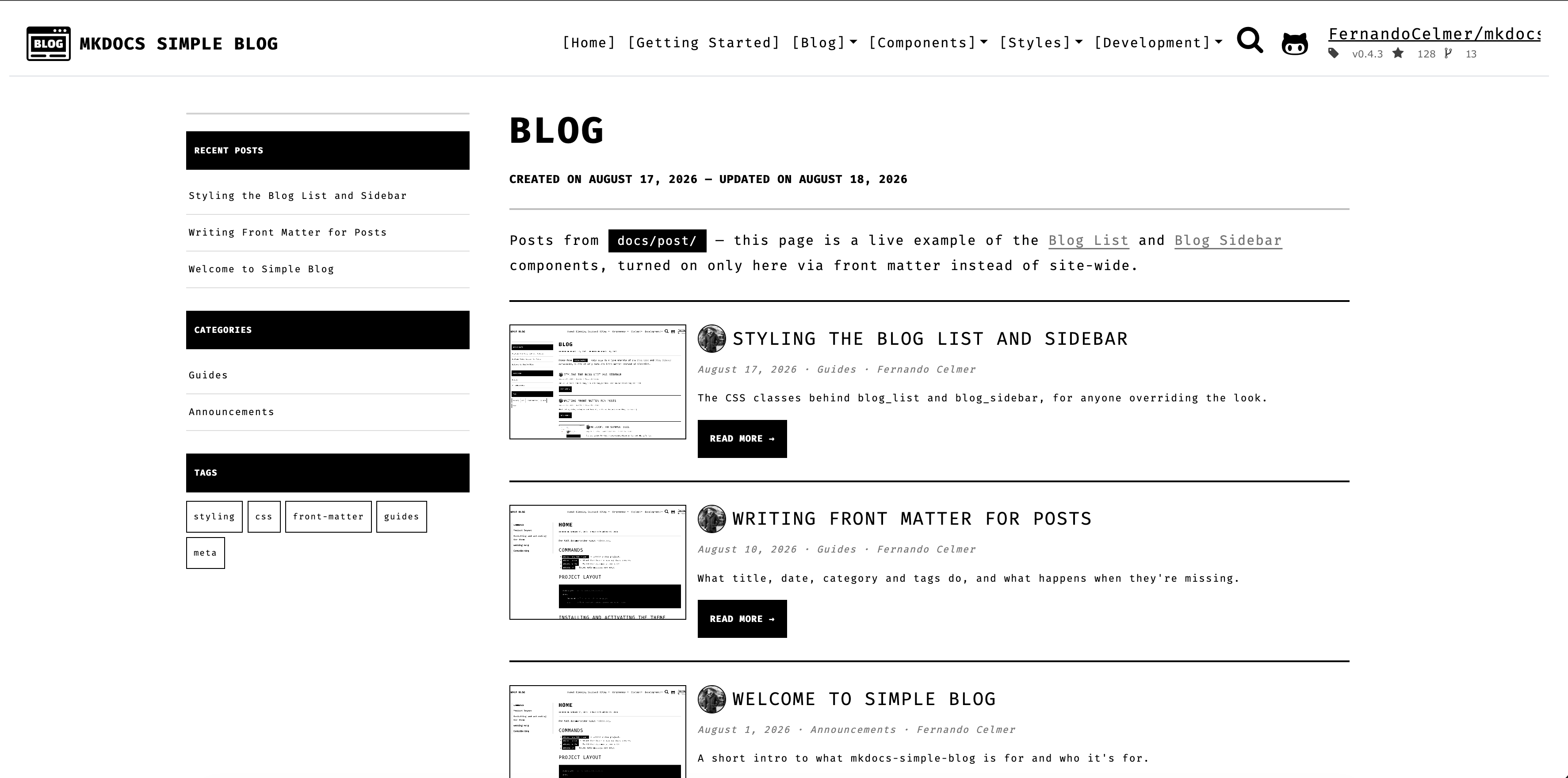 Blog List compact layout