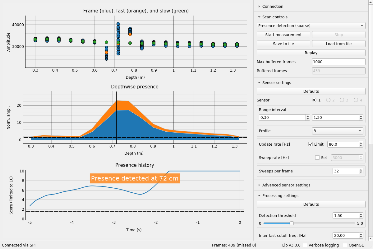 The application in action