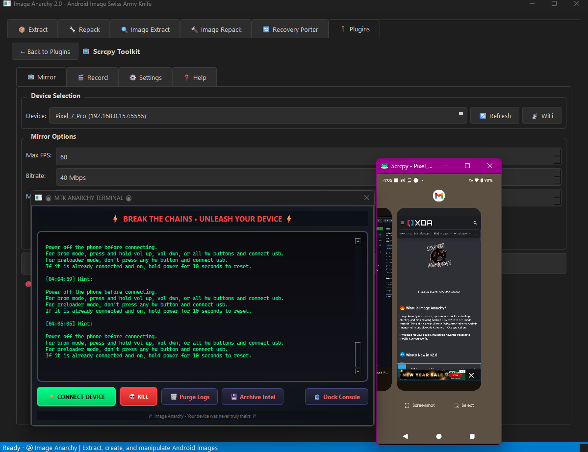 Scrcpy Recording Tab