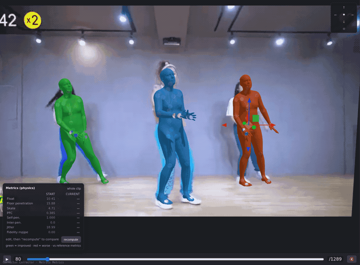 Motion Studio — playing a clip over its source video while orbiting the camera