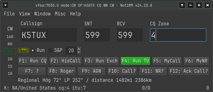 Exchange field filled, send TU QRZ and logs it