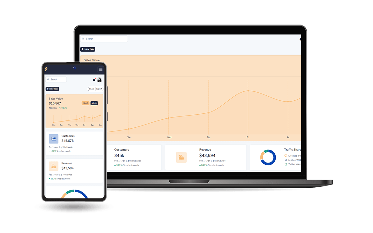 Django Admin Volt - Open-source Boostrap 5 Design (mobile view).