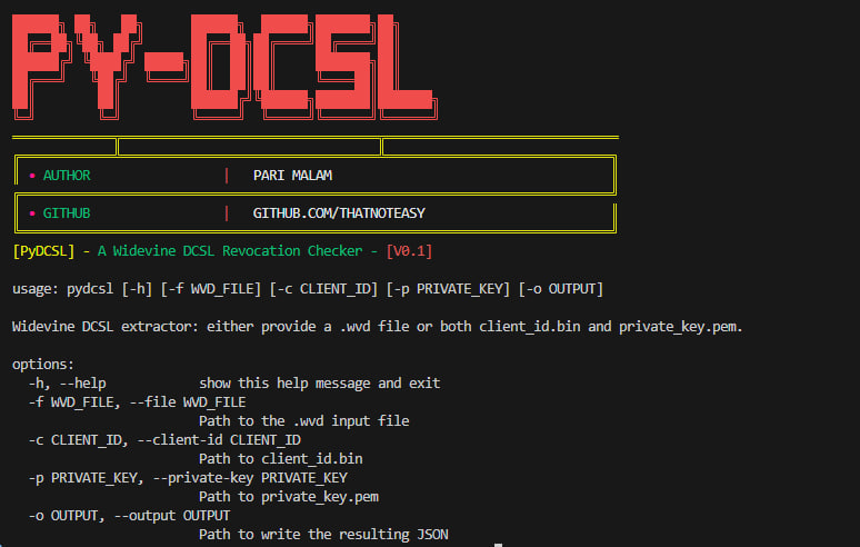 CLI screenshot