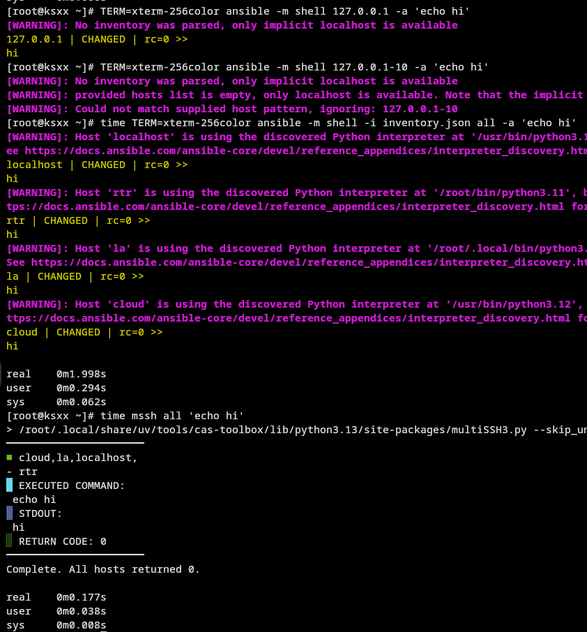 Compared to Ansible ad-hoc