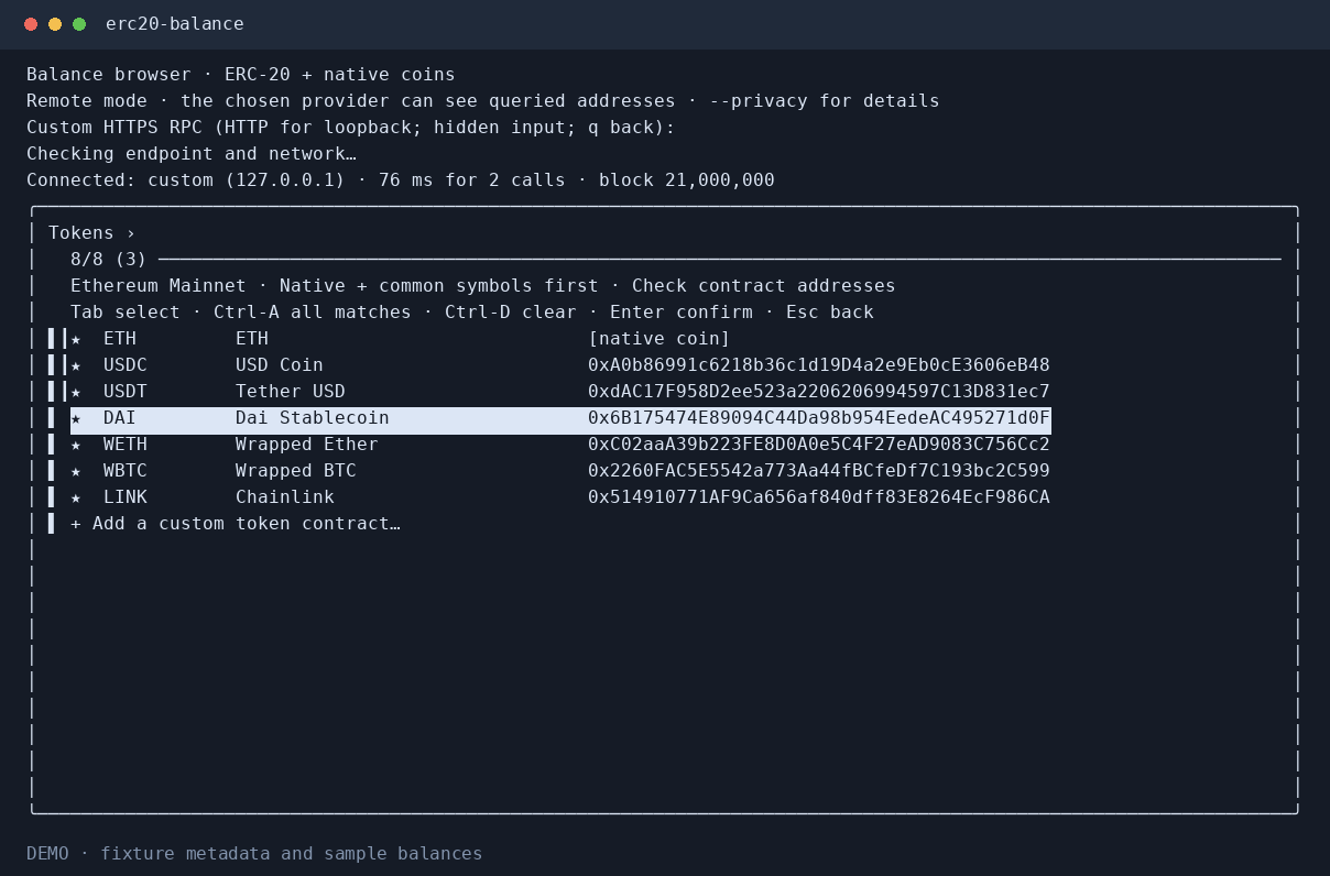 Selecting tokens in the terminal