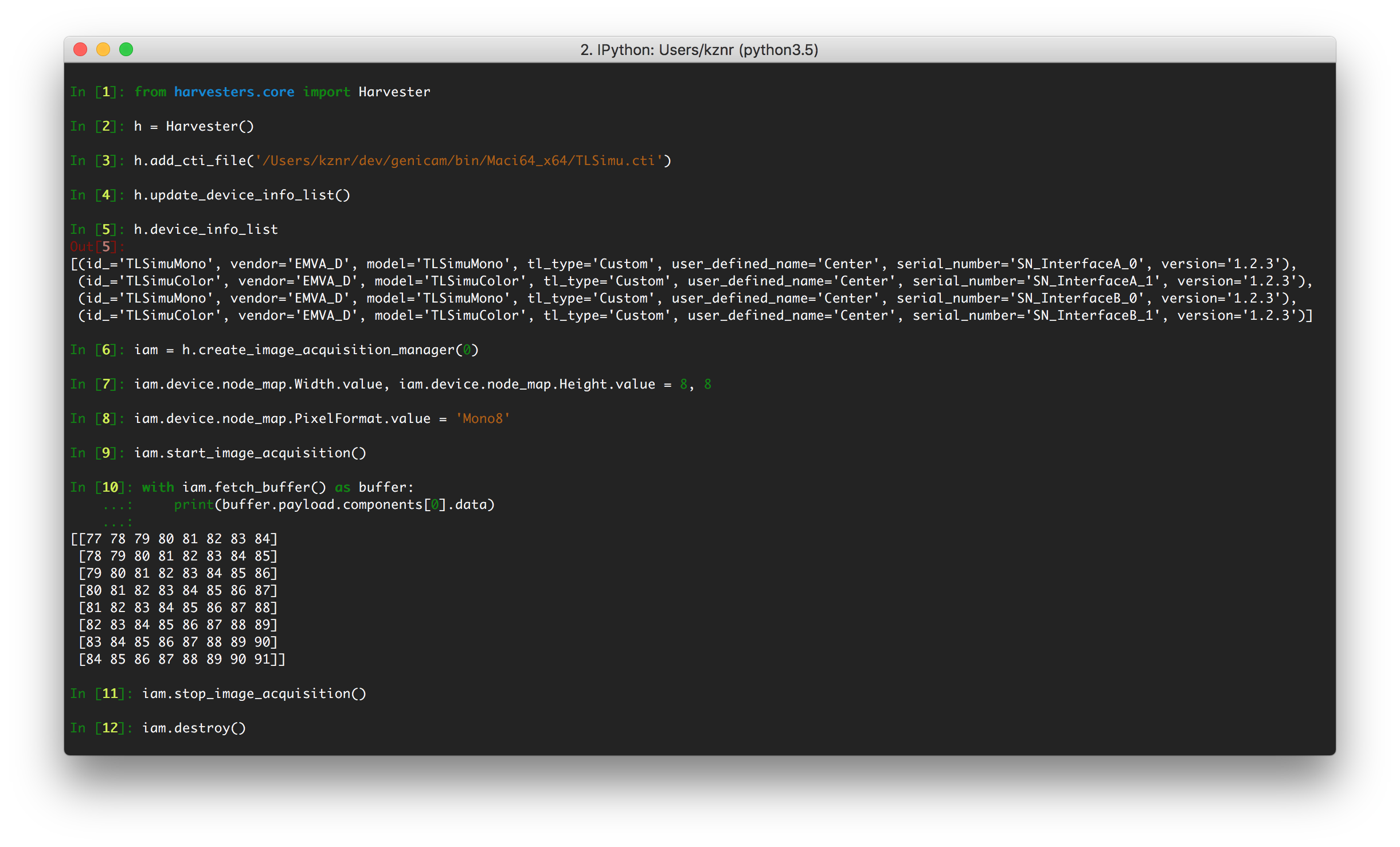 Harvester on IPython