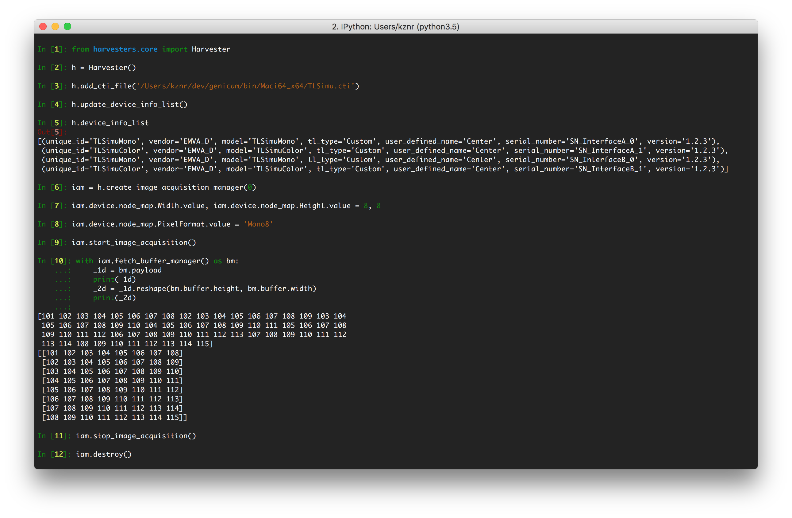 Harvester on IPython