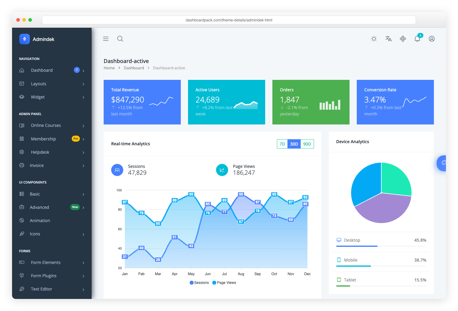 Admindek — feature-rich Bootstrap 5 dashboard