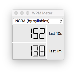 The WPM meter in action