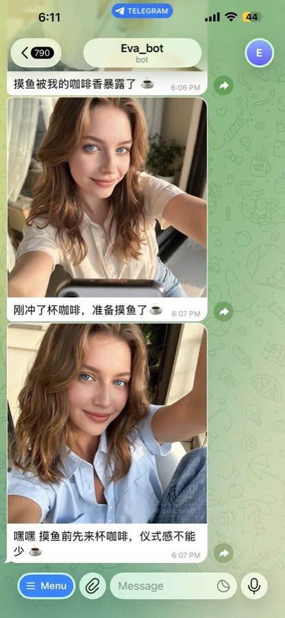 two selfies of the same person