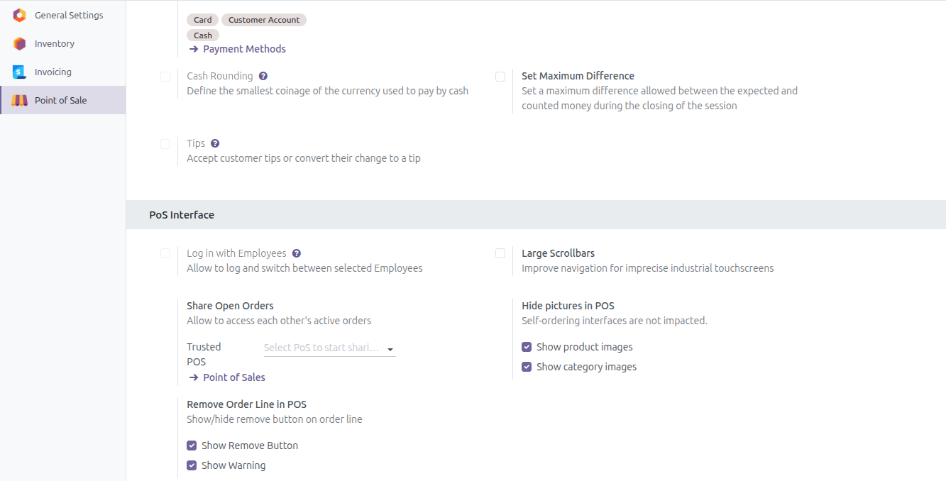Config PoS Remove Line