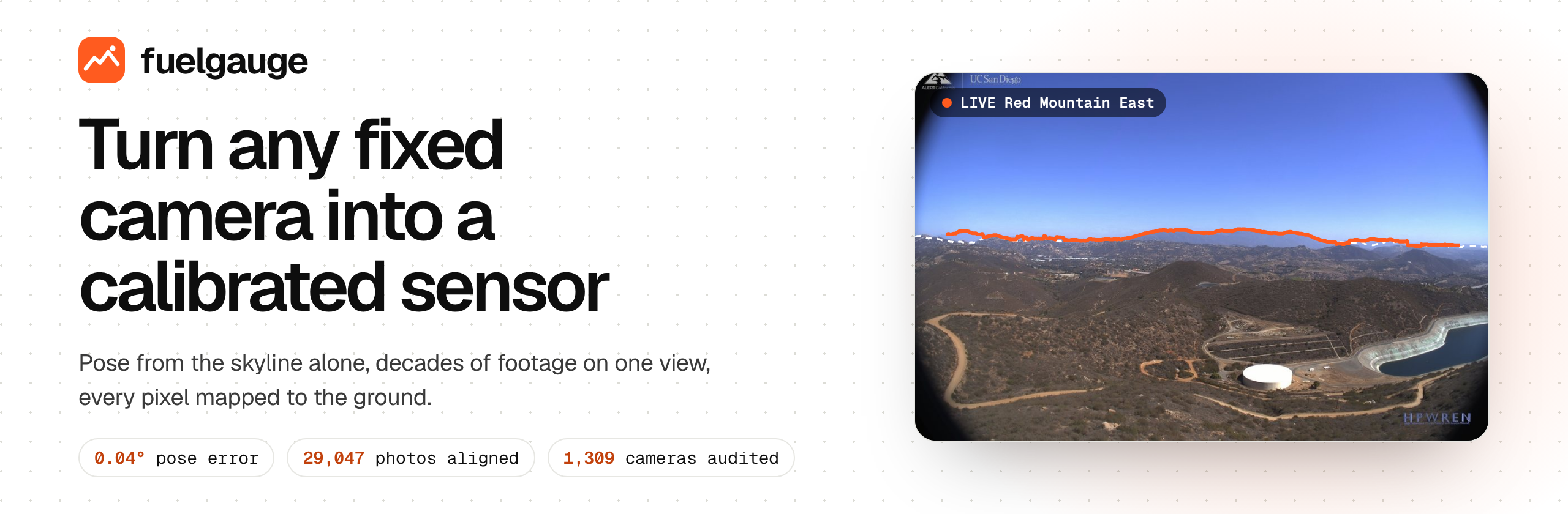 fuelgauge: turn any fixed camera into a calibrated sensor