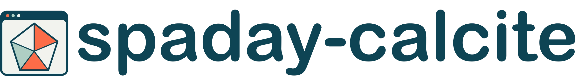 spaday-calcite logo, a faceted crystal inside a browser window